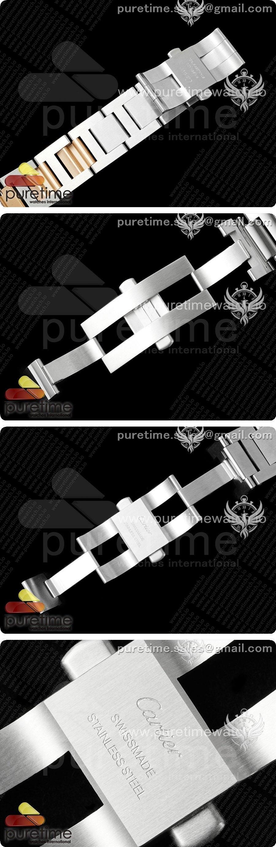 까르띠에 발롱 블루42mm 스테인레스 스틸/로즈골드 AF 1:1 화이트 텍스처 다이얼 A2824 V5 상세이미지 9