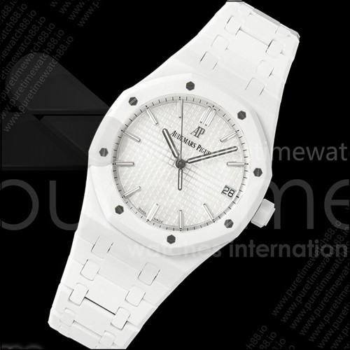 오데마피게 로얄 오크 41mm 15500 화이트 세라믹 ZF 화이트 다이얼 화이트 세라믹 브레이슬릿 SA4302